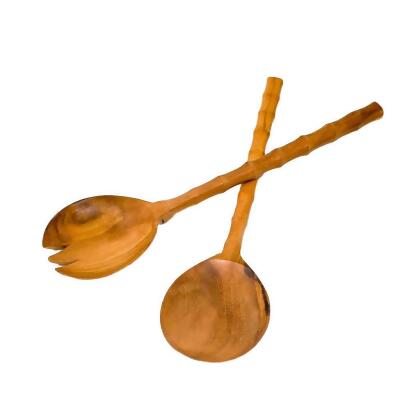 BAMBOO HANDLE SERVING TONGS 