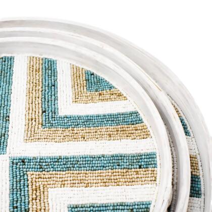 Riviera Tray Set (of 3) - Aqua/Natural/White alternate image