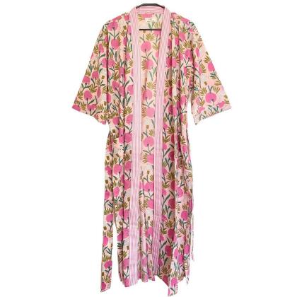 DAHLIA LOUNGE ROBE IN POPPY PINK alternate image