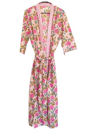 DAHLIA LOUNGE ROBE IN POPPY PINK alternate image