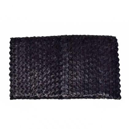 LIZZIE GRASS CLUTCH - ONYX BLACK alternate image