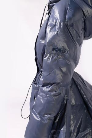 Pearl Peplum Puffer Jacket - Navy alternate image