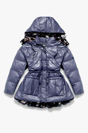 Pearl Peplum Puffer Jacket - Navy alternate image
