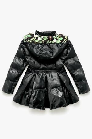 Pearl Peplum Puffer Jacket - Black alternate image