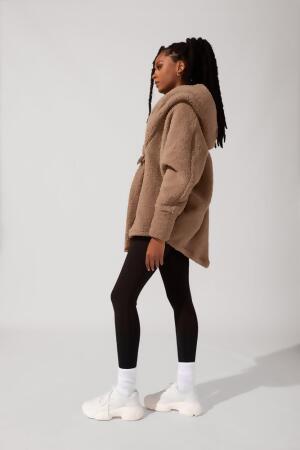 Faux Sherpa Cocoon Coat - Teddy Bear Brown alternate image