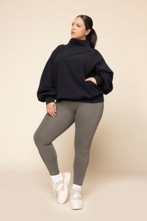 Ooey Gooey Mockneck Sweatshirt with Pockets - Black alternate image