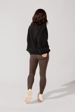 Ooey Gooey Mockneck Sweatshirt with Pockets - Black alternate image