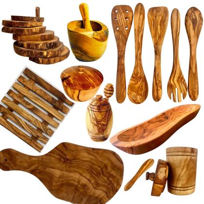 Mediterranean Olive Wood Ultimate Kitchen Collection 