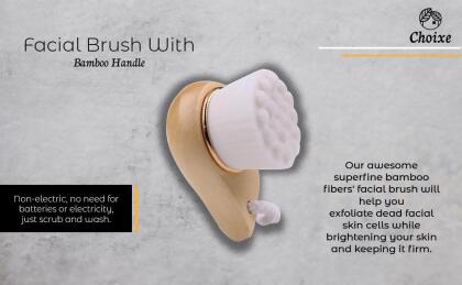 Facial Brush with Bamboo Handle alternate image