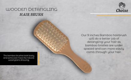 Natural Wooden Detangling Hair Brush alternate image