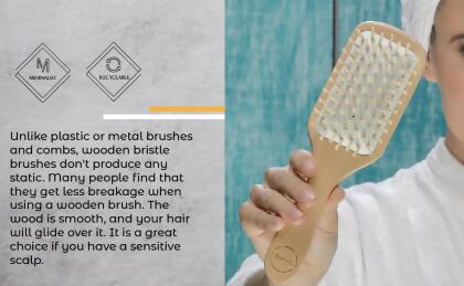 Natural Wooden Detangling Hair Brush alternate image