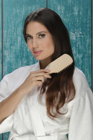 Natural Wooden Detangling Hair Brush alternate image