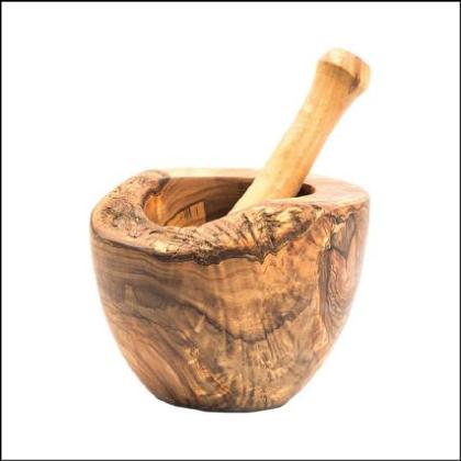 Olive Wood Rustic Mortar and Pestle alternate image