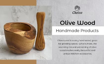 Olive Wood Rustic Mortar and Pestle alternate image