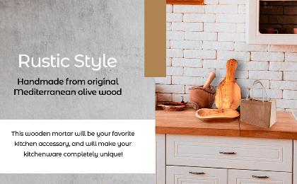 Olive Wood Rustic Mortar and Pestle alternate image