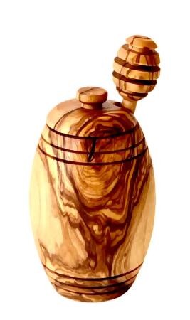 Olive Wood Honey Pot w/Honey Dipper alternate image