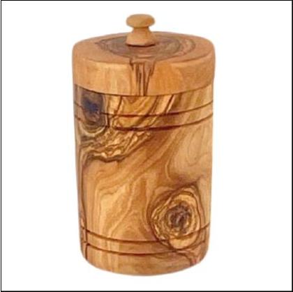 Olive Wood Spice Jar Salt Keeper w/Lid alternate image
