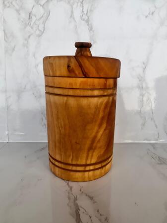 Olive Wood Spice Jar Salt Keeper w/Lid alternate image
