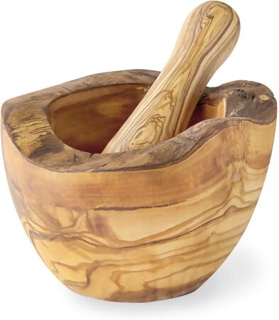 Olive Wood Rustic Mortar and Pestle alternate image