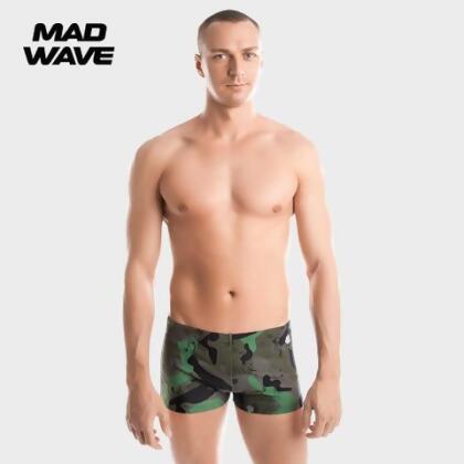【MADWAVE】四角泳褲 KHAKI - L 