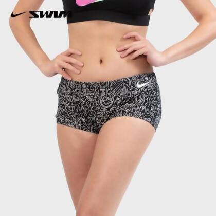 【NIKE SWIM】女性短四角泳褲 黑色 NESSE003 - S 