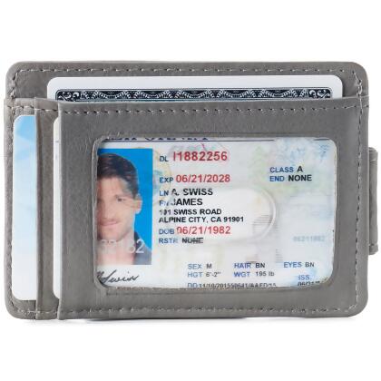 Alpine Swiss Harper Mens RFID Slim Money Clip Front Pocket Wallet Minimalist Leather ID Card Holder alternate image