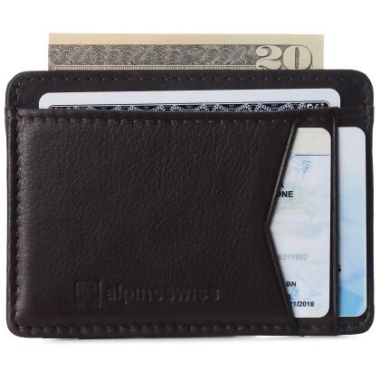 Alpine Swiss RFID Minimalist Oliver Front Pocket Wallet For Men Leather Comes in a Gift Box alternate image