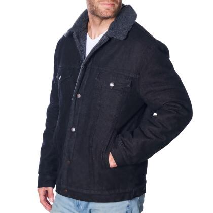 Alpine Swiss Ryker Mens Sherpa Lined Denim Trucker Jacket alternate image
