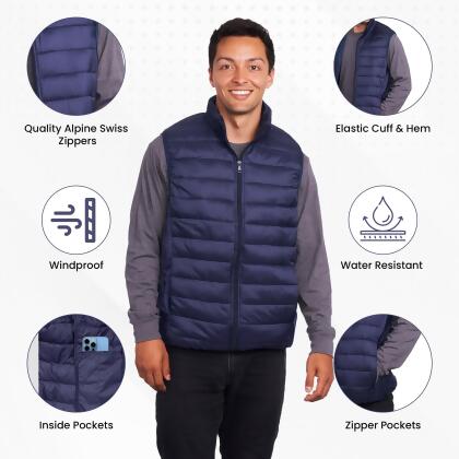 Alpine Swiss Clark Mens Lightweight Down Alternative Vest Jacket alternate image