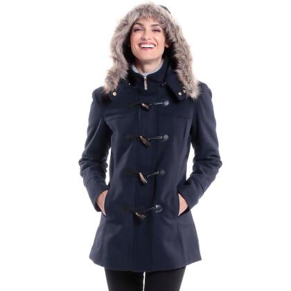 Alpine Swiss Duffy Womens Wool Coat Fur Trim Hooded Parka Jacket alternate image