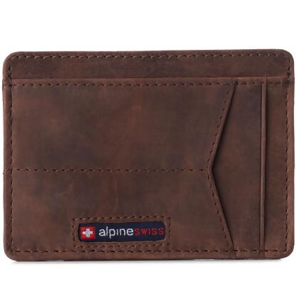 Alpine Swiss RFID Minimalist Oliver Front Pocket Wallet For Men Leather Comes in a Gift Box alternate image