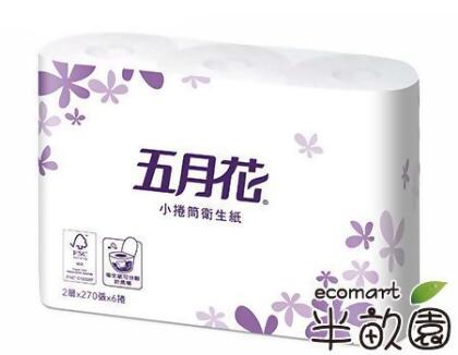 《五月花》小捲筒衛生紙　270張/96捲/箱 
