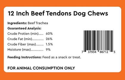 Beef Gambrel Tendon 9-12" (12-count) alternate image