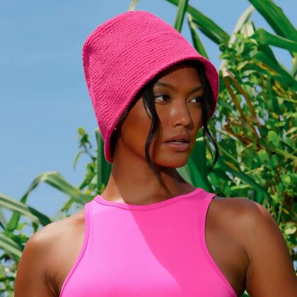 GANI Crochet Hat in Hot Pink alternate image