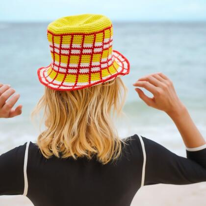 MARGARITA Plaid Crochet Hat alternate image