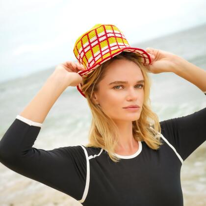 MARGARITA Plaid Crochet Hat alternate image