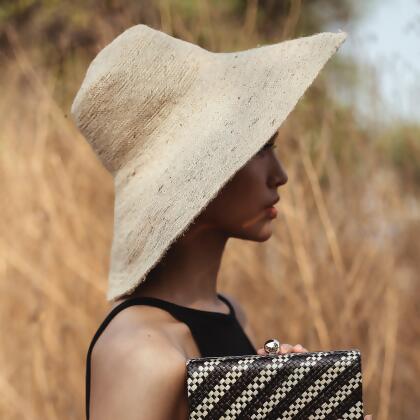 RIRI Jute Handwoven Straw Hat In Natural Beige alternate image
