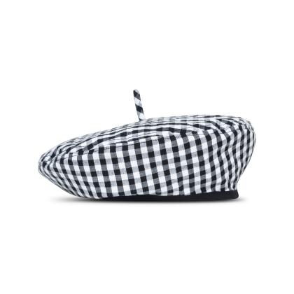 SIMONE Gingham Beret Hat In Black alternate image