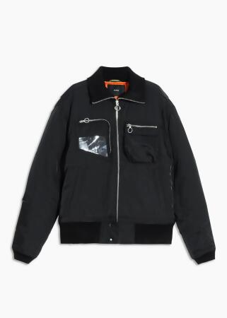 Konus Men's Mock Collar Bomber Jacket in Black alternate image