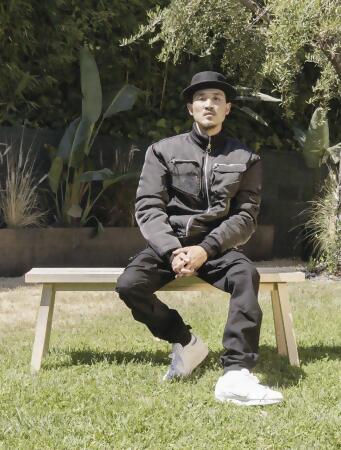 Konus Men's Mock Collar Bomber Jacket in Black alternate image