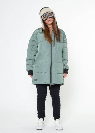 Konus Men's Mid Length Duck Down Parka in Olive alternate image