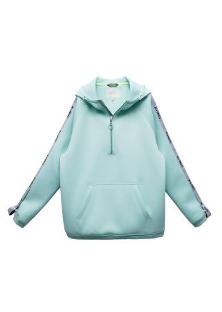 Konus Men's Half Zip Scuba Hoodie In Mint alternate image