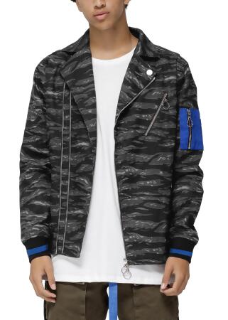 Men's Lyle Camo Moto Jacket In Black Camo alternate image
