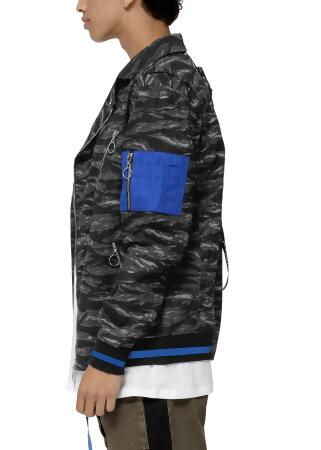 Men's Lyle Camo Moto Jacket In Black Camo alternate image