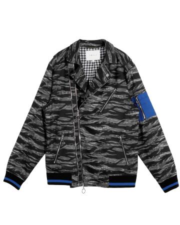 Men's Lyle Camo Moto Jacket In Black Camo alternate image
