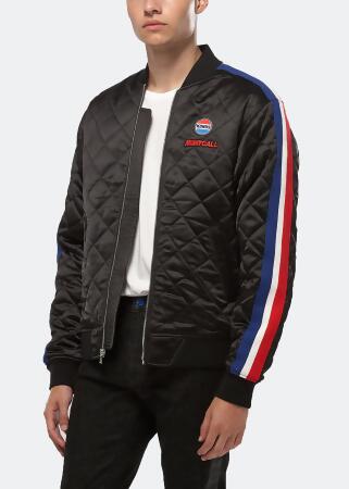 Konus Men's Quilted Satin Jacket in Black alternate image