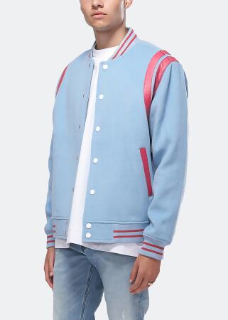 Konus Men's Wool Blend Varsity Jacket in Blue alternate image