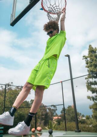 Blank State Men's Snap Button Gym Shorts in Neon alternate image
