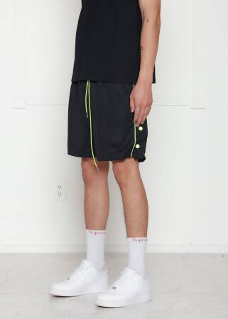 Blank State Men's Snap Button Gym Shorts in Black alternate image