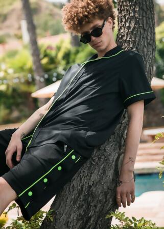 Blank State Men's Snap Button Gym Shorts in Black alternate image